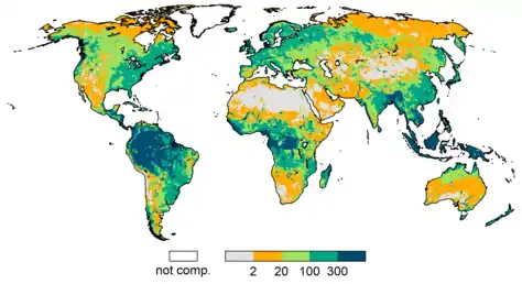 Total Renewable Groundwater Resources by WaterGAP in mm per year