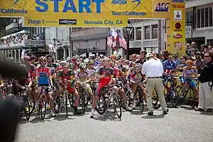 The start of the race in Nevada City