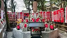 Hundreds of Inari can be found at Toyokawa Inari Betsuin in Asakasa.