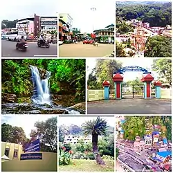 Clockwise from Top; Kusavoor jn, Palode Town, Veterinary Biologicals Institute, Tropical Botanical Garden, Chief Disease Investigation Office, Mankayan Eco-Tourism