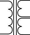 Transformer with two secondary windings (right side)