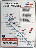 Transmetro Exposición route map