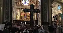 Translation of the copy of the cross of Aribert from the basilica of San Magno to the church of San Martino, a reference religious building of the contrada that won the Legnano palio 2016