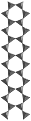 Inosilicate, clinoamphibole, with 2-periodic double chains (Si4O11), tremolite