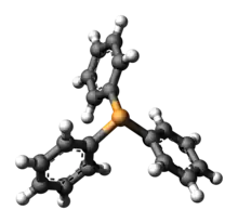 Ball-and-stick model of the triphenylphosphine molecule