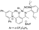 Catalyst supported by highly electron-withdrawing substituted ligand.