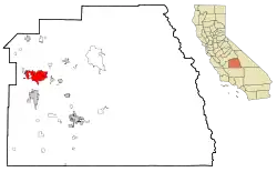 Location within Tulare County in the state of California