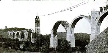 Tunkhannock Viaduct under construction in 1914