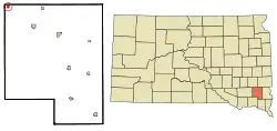 Location in Turner County and the state of South Dakota