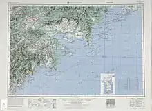 Map including the DPRK-USSR border (1954)