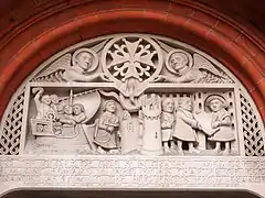 Tympanum installed for the 400th anniversary of the Church in 1950