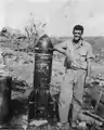 A complete 320 mm mortar shell captured during the Battle of Iwo Jima.