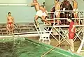 Training in the pool, boot camp, San Diego, 1980