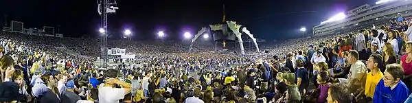 Panorama of Rose Bowl during the filming of the concert.