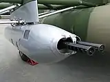 A UPK-23 gun pod on a Mil Mi-8.