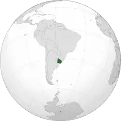 Map showing Uruguay