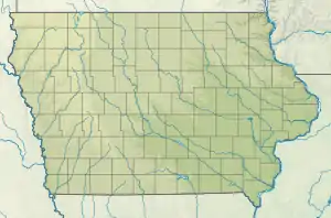 Map showing the location of Rice Lake State Park