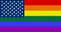 American flag in Gay Pride colors