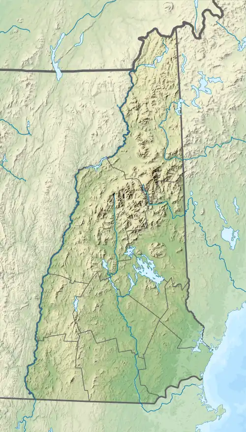 Location of Mendum's Pond in New Hampshire, USA.