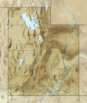 Location of Moon Lake in Utah, USA.