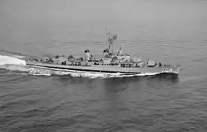 USS Harlan R. Dickson (DD-708) underway in the early 1950s