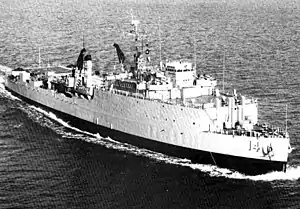 USS Rushmore (LSD-14) underway in 1965