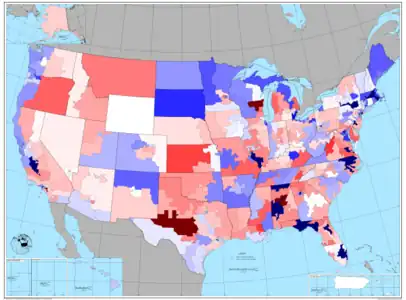 Winning margins in all House races