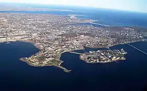 Aerial view of base