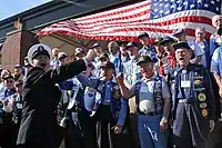 Former Master Chief Petty Officer of the Navy Rick West visits World War II submarine veterans at Kings Bay.