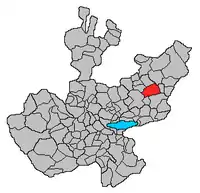 Location of the municipality in Jalisco