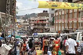 A street market in the capital, Kampala.