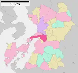 Location of Uki in Kumamoto Prefecture