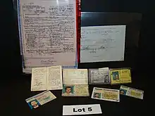  Photograph of Kaczynski's birth certificates and drivers licenses