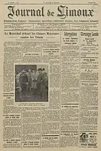 Front page of the Journal de Limoux, 19 October 1941