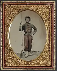 Photograph believed to be Private Alonzo F. Thompson, Company C, 14th Regiment, New York State Militia