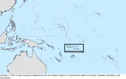 Map of the change to the United States in the Pacific Ocean on October 1, 1978