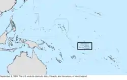 Map of the change to the United States in the Pacific Ocean on September 3, 1983