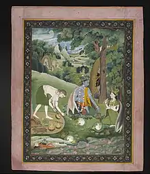 Late Kangra painting, 1815/1825, Rama, Lakshmana, and Sita