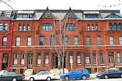 Historic rowhouses on Saint Paul Street in Station North