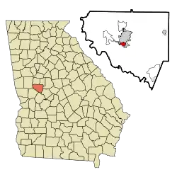 Location in Upson County and the state of Georgia