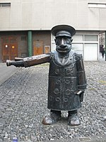 Cinema usher statue outside the cinema