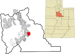 Location in Utah County and the state of Utah