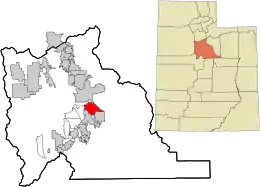 Location in Utah County and the state of Utah