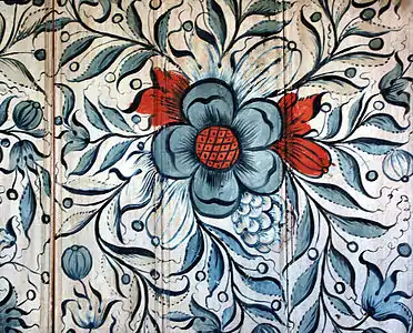 Rose painting in Uvdal Stave Church, Buskerud, Norway