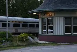 York–Durham railway coach behind Uxbridge station building