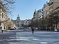 Prague, Wenceslas Square, without tourists (March 2020)