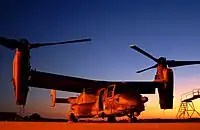 AFSOC's first CV-22B Osprey at sunset, Hurlburt Field, Florida