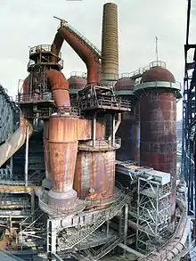 Ironworks machinery, including a chimney