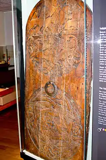 Carved wooden door