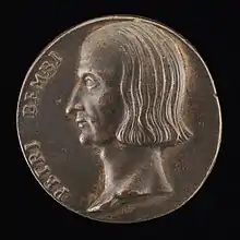 Proper left profile of Bembo, as a medal in bronze, 3.45 cm., ca. 1523, by Valerio Belli, National Gallery of Art in Washington.